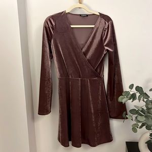 Purple Metallic Express mini dress